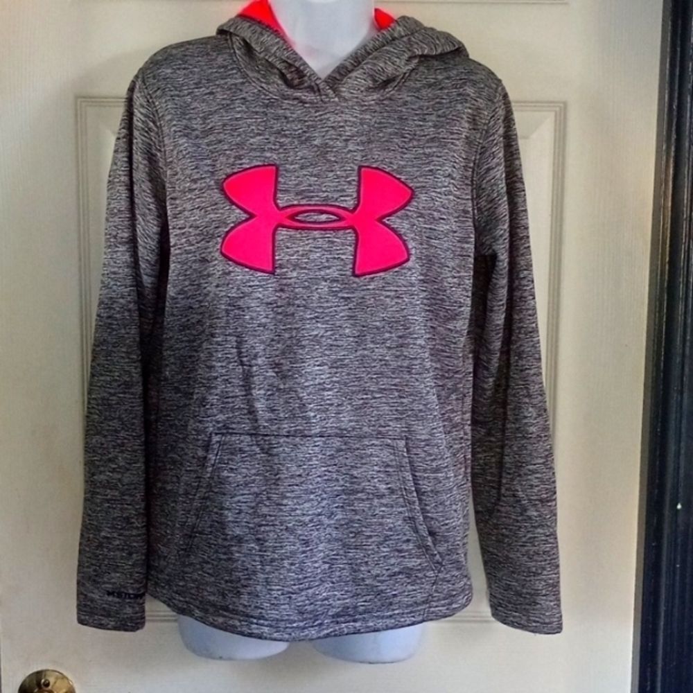 Small Under Armour Cold Gear Storm Gray Loose Durable Athletic Hoodie Sweatshirt